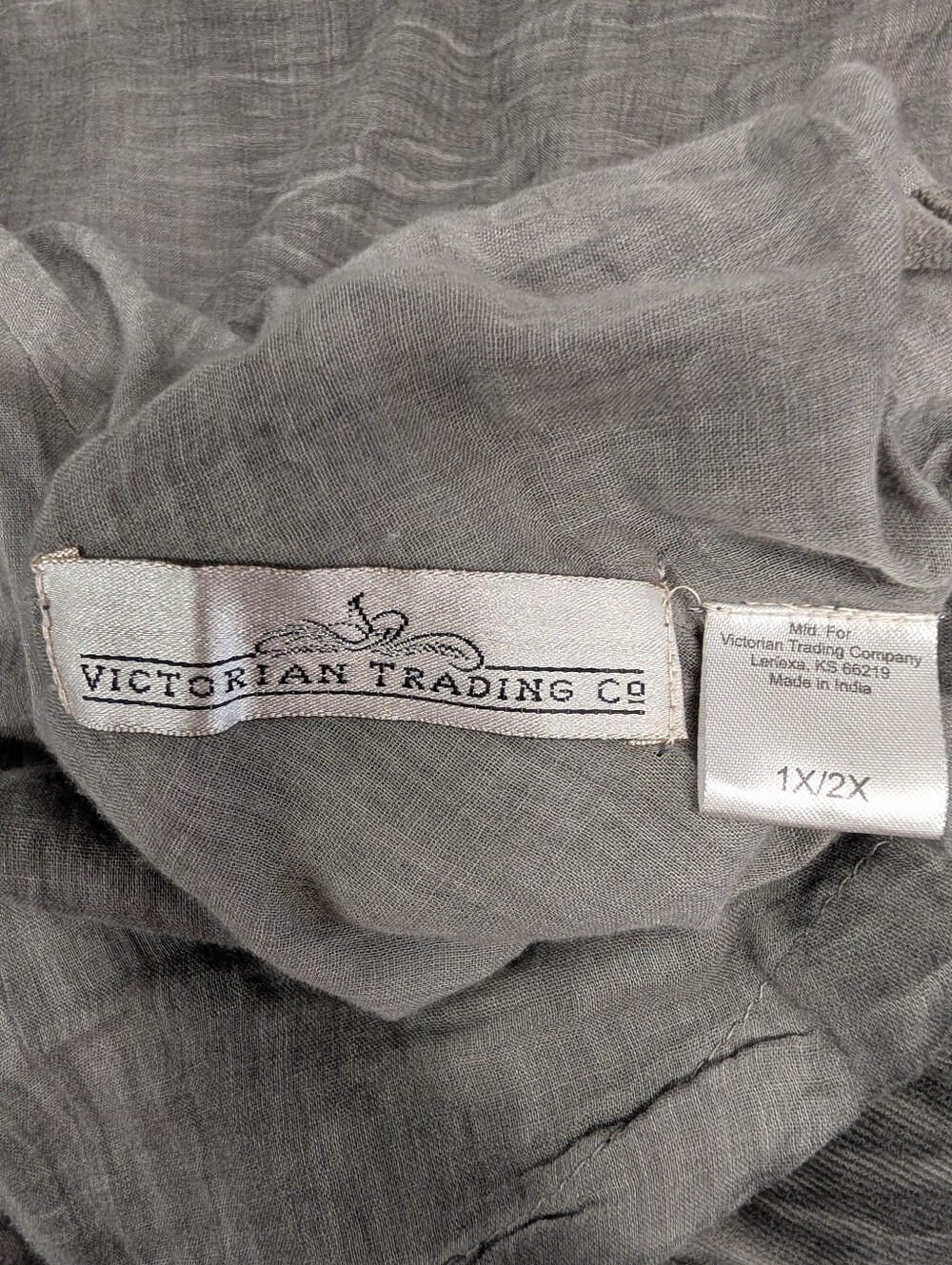 Vintage Inspired Corduroy Gray Lace-Trim Jacket 1X - Picture 2 of 8